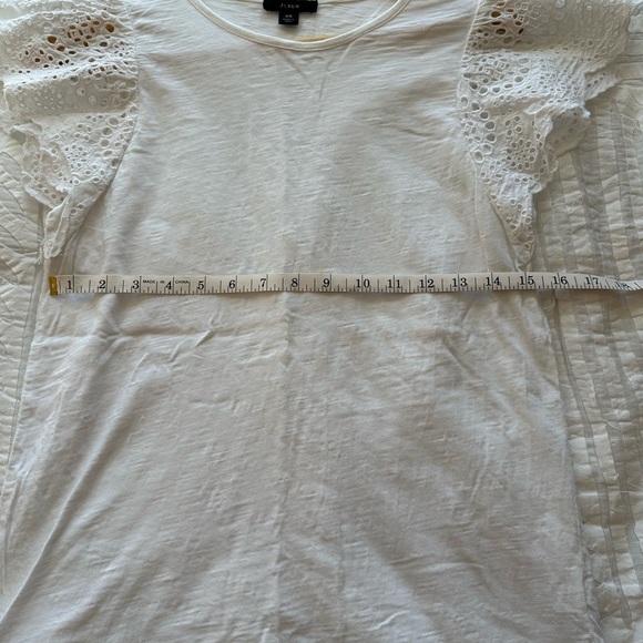 J.Crew Eyelet Lace Sleeve T-Shirt - Picture 8 of 9